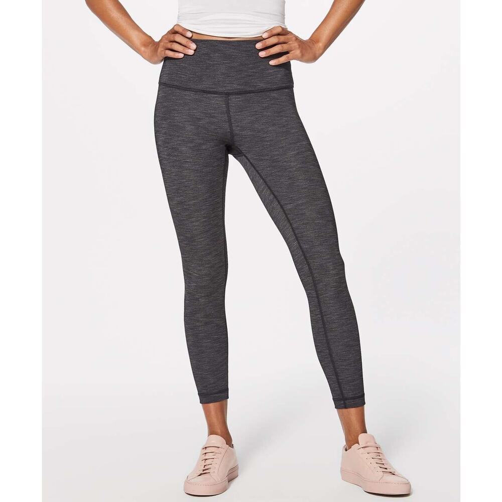 Lululemon Wunder Under Hi-Rise 7/8 Tight Luxtreme 25” Heathered Black Sz 8
